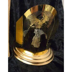 Vintage Old Stock Christmas Around the World Brass Nativity Votive Candle Holder